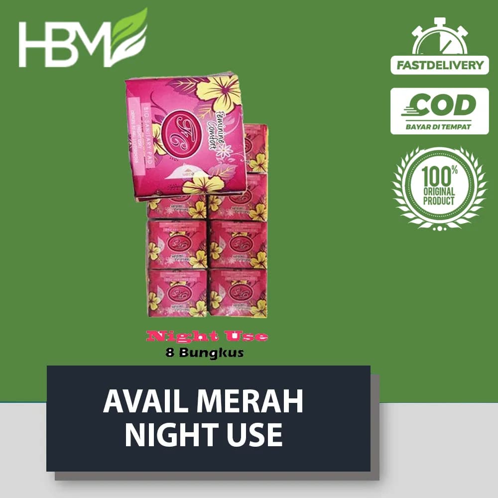 DISTRIBUTOR SUPLIER GROSIR PEMBALUT AVAIL MERAH NIGHT USE